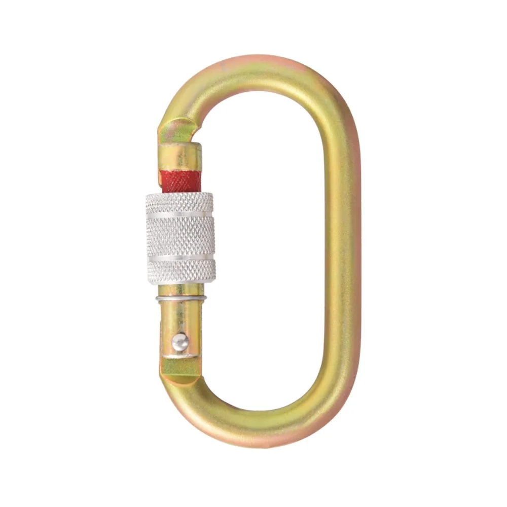 Steel Screw Locking Bulb type Karabiner with Lock Indicator