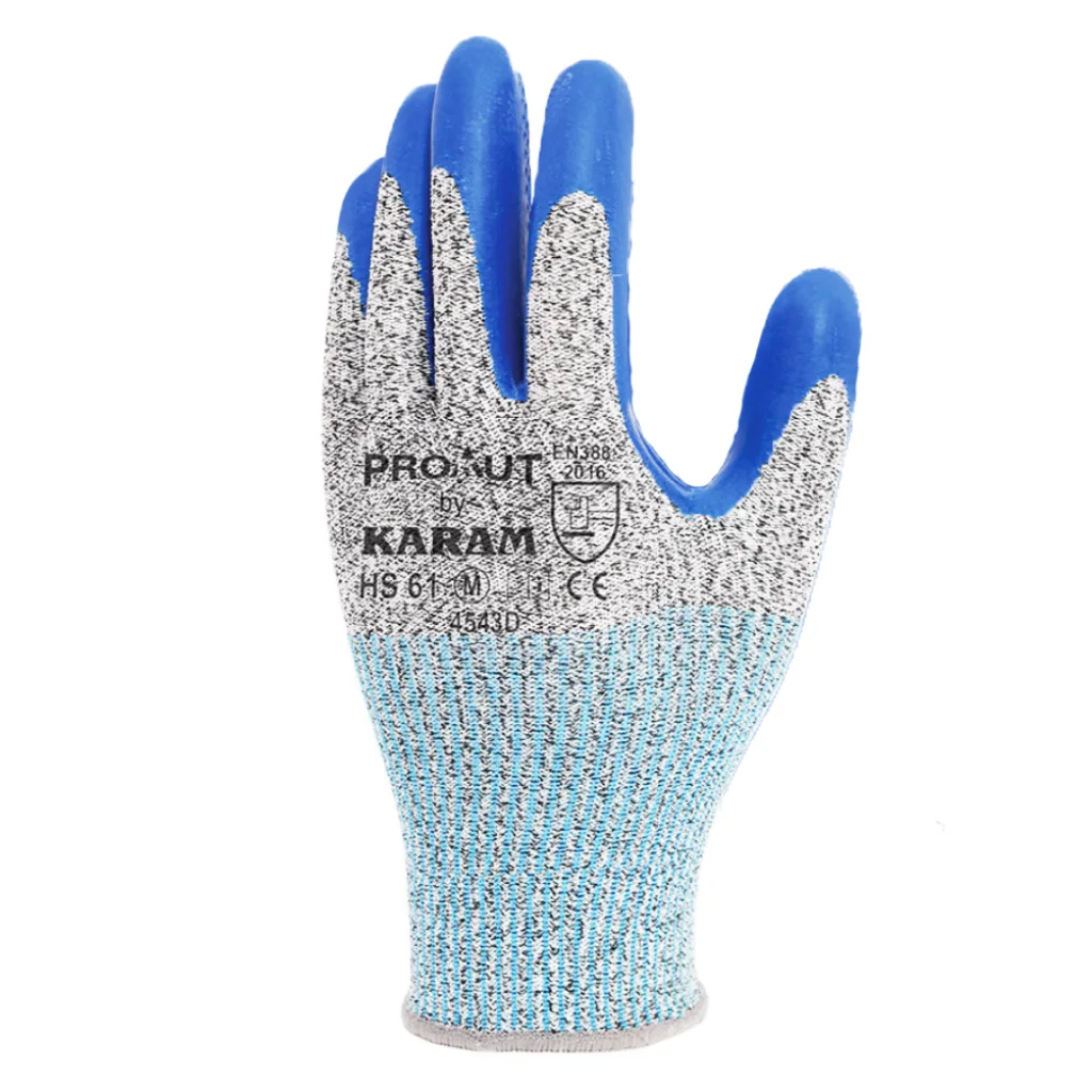 HPPE Liner with Blue Latex Coating Safety Glove - HS 61